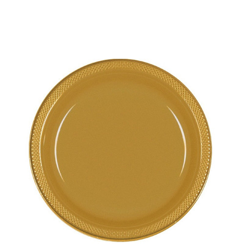 Gold Round Luncheon Plastic Plates Gold Round Luncheon Plastic Plates