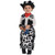 Get your little one ready for a rodeo adventure with this charming cowboy and cowgirl costume for babies! The cow-print long-sleeve jumpsuit features an attached vest with fringe, leg fringe, and easy closures on the inner leg seams for quick changes. Complete the look with the black hat adorned with a metallic silver sheriff's badge, a red neckerchief, and a stuffed hobbyhorse rattle toy. Please note, shoes are not included. Get your little one ready for a rodeo adventure with this charming cowboy and cowgirl costume for babies! The cow-print long-sleeve jumpsuit features an attached vest with fringe, leg fringe, and easy closures on the inner leg seams for quick changes. Complete the look with the black hat adorned with a metallic silver sheriff's badge, a red neckerchief, and a stuffed hobbyhorse rattle toy. Please note, shoes are not included.