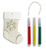 Wooden Ornament Activity Set - Stocking. This fun craft set includes a 4.75-inch layered wooden ornament, available in four festive designs: Santa, Ornament, Stocking, or Penguin. The set also comes with three markers in red, yellow, and green. Plus, it includes a piece of burlap string for easy hanging on your tree or as a seasonal decoration. Package includes 1 set. Desired style not guaranteed.