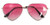 Aviator Heart Glasses. Metal frame. Pink gradient lenses. Measures 5.25in.