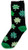 Ladies Shamrock Printed Crew Socks. Available in black, grey, or navy blue, these socks feature shamrocks printed all over. Sized 9-11, they offer a snug fit for most. Package comes with one pair of socks. Desired style not guaranteed. Please specify in the customer notes which style is preferred: black, navy blue, or grey.