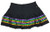 Adult Mardi Gras Black Sequined Skort. Featuring a black base, this skort is adorned with sequin stripes in purple, green, and gold.