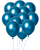 Dozen Balloons Grouped together in the color platinum blue
