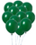 Dozen Balloons Grouped together in the color hunter green