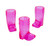 Hot Pink Mini Plastic Boot Glasses. Shaped like a cowboy boot and made from translucent pink plastic. Package includes 12 count plastic glasses measuring 2.5in, 1oz. Hot Pink Mini Plastic Boot Glasses. Shaped like a cowboy boot and made from translucent pink plastic. Package includes 12 count plastic glasses measuring 2.5in, 1oz.