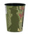 Wicked Plastic Favor Cup. This black plastic cup has a wraparound design featuring muted greens and pinks. The "W" from the Wicked logo stands out, surrounded by butterflies and silhouettes of Elphaba and Glinda. Durable and reusable. Package includes 1 count plastic cup measuring 16oz.