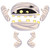 Mummy Trunk or Treat Decorating Kit. This festive decorating kit includes a goofy mummy face with a spider on its head, bottom jaw, arms, and legs. Made from durable cardstock, this set includes 6 fun pieces to create a spooky atmosphere!