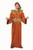 Rust Wise Man costume. This costume includes a rust orange color velvet robe with gold accents and a matching headpiece. Shoes not included. One size fits most adults.