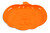 Plastic Pumpkin Shaped Platter. This bright orange die-cut plastic pumpkin shaped platter features a classic Jack O Lantern face. Measures 11.8in x 10.6in.