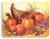 Harvest Plastic Placemat - Cornucopia. A cornucopia is filled with pumpkins and other produce. Desired style not guaranteed. Measures 16in x 12in.