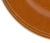 Faux Leather Charger Plate. This brown faux leather charger has stitching along the trim. Measures 13in.