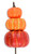 Stacked Pumpkins Pick - Orange/Orange/Red. his pick includes three pumpkins stacked on top of each other, available in three different color combinations. Desired style not guaranteed. Measures 10.5in.