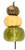 Stacked Pumpkins Pick - Green/Yellow/Green. his pick includes three pumpkins stacked on top of each other, available in three different color combinations. Desired style not guaranteed. Measures 10.5in.
