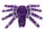 Two Tone Jumbo Tinsel Spider - Purple with white. This large spider made of shimmery tinsel and googly eyes is available in four styles: black or purple with orange or white details. Desired style not guaranteed. Measures 22.8in x 11.8in. The underside can lie flat against a wall. Shipping may be extra due to size.