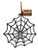 Spider Web Hanger - Silver. This black spider web with a black ribbon hanger is available with either a silver or a gold glitter spider. Desired color not guaranteed. Package includes 1 count hanger, measuring 11in.