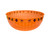 Halloween Large Plastic Bowl - Orange. This plastic bowl, available in orange or green, has a decorative trim of Halloween iconography like cats, witches, and pumpkins. Desired color not guaranteed. Measures 12in in diameter, 4.75in tall.