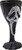 Glitzy Ghost Face Drinking Goblet. This black plastic goblet with a molded base features a Ghost Face made of rhinestones. Measures 7in tall, 8.2 oz. Hand wash only. Not microwave safe.
