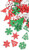 Wooden Christmas Craft Kit. This kit includes small wooden pieces in red, green, and white, and come in shapes of snowflakes and/or Christmas Trees. Desired style not guaranteed. Package includes 54 count pieces measuring about 1in.