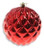 Coffered Ball Ornament - Metallic Red. This plastic ornament is available in gold, red, and silver with a finish of metallic or pearl. Desired color and finish not guaranteed. Measures 4.7in.