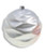 Wavy Ball Ornament - Pearl Silver. This plastic ornament is available in gold, red, and silver with a finish of metallic or pearl. Desired color and finish not guaranteed. Measures 4.7in.
