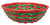 Round Christmas Bamboo Basket - Red rim. This basket features a festive mix of red and green bamboo. Package includes one basket measuring 10.5in in diameter and about 3in tall. Desired style is not guaranteed.