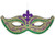 Glittered Eva Mardi Gras Mask - gold. Measuring 46 inches by 22.25 inches, the mask is made from durable EVA foam and adorned with sparkling glitter in your choice of purple, green, or gold. Lightweight yet sturdy, it’s perfect for wall décor, party accents, or as a vibrant addition to Mardi Gras festivities.