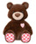 Plush Bear with Heart Patch - Brown. Available in brown or white faux fur, this plush bear features a pink heart patch along with a pink and red gingham pattern on the feet. Desired color not guaranteed. Measures about 15in tall.
