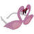 Glittered Flamingo Glasses. These cat eye style glasses feature pink lenses with glittery pink flamingos. One size fits most.