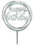 Style 4. Silver Happy Birthday Cake Topper. This metallic silver acrylic cake topper features "Happy Birthday" in a variety of styles. Remove any protective film before use. Underside is silver when blue protective film is removed. Desired style not guaranteed. Ranges in measurement between 4.75in - 5.5in.