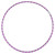 Striped Fun Hoop - Purple 26in. This plastic hoop features a foil paper striped coating of iridescent silver and either pink (about 20in), turquoise (about 22in), purple (about 26in), or red (about 28in). Their filled with tiny pieces that rattle when moving around. Desired color and size not guaranteed.