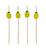 Summer Appetizer Picks - pineapples. These bamboo picks feature colorful wooden toppers with painted details on one side, including pineapples, flamingos, watermelons, orange slices, strawberries, and cacti. Desired style not guaranteed. Package includes 16 count 4.7in picks.