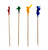 Appetizer Picks - Wooden Colorful Cello Frill. Available in colorful plastic two prong (3.5in), wooden colorful cello frill (3.75in), colorful plastic heart toppers (3.25in), and plain wooden (3in), these picks are perfect for smaller foods at your buffet table. Desired style not guaranteed. Package includes 70 count picks.