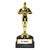 Mini Gold Statue Trophy - #1 Grad. This plastic gold tone man holding a laurel stands on a black base with a gold frame around black text. Available in multiple messages. Package includes 1 count trophy measuring 7in tall x 3in wide.