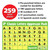 The count of each letter, number, and punctuation included in this set.