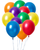 Dozen Balloons Grouped together 2 pearl orange, 2 pearl purple, 2 pearl green, 2 pearl red, and 2 pearl royal blue