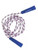 Patriotic Jump Rope - Blue. This jump rope is available in red or blue handles with red, white, and blue woven nylon. Desired color not guaranteed. Package includes 1 toy measuring 6.5ft.