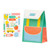Back to School Backpack Shaped Treat Bags. In a color scheme of red, green, light blue, and yellow, in two design combinations, these backpack shaped paper treat bags include a fold over flap with an adhesive strip (and featuring the text "YOU'RE Amazing" or "YOU'RE Awesome"), along with cute sticker sheets for personalization or as a fun activity during a party. Package includes 8 count treat bags (measuring 7in x 5in x 2.25in) and sticker sheets (measuring 5.75in x 3.9in).