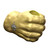 New Orleans Saints Giant Fan Fist Bottle Holder. This giant, gold soft foam fist features a black Saints fleur de lis logo and is closed around a space to hold a bottle of choice. Inside the foam is a handle to hold the prop steady. Bottle opening measures about 4.75in deep x 3in in diameter. Foam fist measures about 11in long x 7in wide.