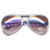 Elvis Style Sunglasses - Silver (black lenses). Featuring a metallic stylized plastic frame design with dark lenses, they add an instant touch of cool to any look. Available in gold or silver. Desired color not guaranteed. Package includes 1 count pair of glasses measuring about 5.5in.