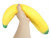 Jumbo Squishy Banana. Shaped like a giant yellow banana with green ends, this has a satisfying squishy texture. Measures about 16in long.
