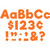 These sheets of punch out letters, numbers, and punctuation are in an easy to read font in a bright orange color. Package includes 274 count cutouts total, with 87 count uppercase letters, 108 count lowercase letters, 20 count numbers (0 - 9), 45 count punctuation marks, and 14 count Spanish accent marks. The largest pieces measure about 4in. Sizes will vary for each piece.