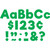 These sheets of punch out letters, numbers, and punctuation are in an easy to read font in a bright green color. Package includes 274 count cutouts total, with 87 count uppercase letters, 108 count lowercase letters, 20 count numbers (0 - 9), 45 count punctuation marks, and 14 count Spanish accent marks. The largest pieces measure about 4in. Sizes will vary for each piece.