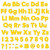 These sheets of punch out letters, numbers, and punctuation are in an easy to read font in a school bus yellow color. Package includes 274 count cutouts total, with 87 count uppercase letters, 108 count lowercase letters, 20 count numbers (0 - 9), 45 count punctuation marks, and 14 count Spanish accent marks. The largest pieces measure about 4in. Sizes will vary for each piece.