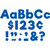 These sheets of punch out letters, numbers, and punctuation are in an easy to read font in a blue color. Package includes 274 count cutouts total, with 87 count uppercase letters, 108 count lowercase letters, 20 count numbers (0 - 9), 45 count punctuation marks, and 14 count Spanish accent marks. The largest pieces measure about 4in. Sizes will vary for each piece.