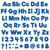 These sheets of punch out letters, numbers, and punctuation are in an easy to read font in a blue color. Package includes 274 count cutouts total, with 87 count uppercase letters, 108 count lowercase letters, 20 count numbers (0 - 9), 45 count punctuation marks, and 14 count Spanish accent marks. The largest pieces measure about 4in. Sizes will vary for each piece.