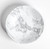 Melamine Marble Bowl. This sturdy, reusable, slightly organically round, hard plastic bowl features a white marble finish, perfect for salads. Package includes 1 count bowl measuring about 8in in diameter x 1.9in tall.