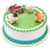 Fisher Price Little People Barnyard Decoset displayed on an example cake.