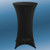 Black Spandex Round Cocktail Tablecover - 24in. Designed to fit snugly over smaller round cocktail tables and their legs, this stretch-fit cover stays in place and creates a stylish silhouette. Available in sizes that are ideal for a table 24in in diameter or 31in in diameter by 43in tall.