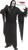 Ghost Face Splatter Adult. This polyester costume features a black hooded robe with draping sleeves, a tie belt, and a mask with a splatter of red. Shoes, gloves, and knife not included. One size fits adults up to 6ft, 200lbs.