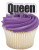 Queen DecoPics - Black. These clear plastic picks feature "Queen" in black and shimmery foil gold. Package includes 6 count picks measuring 2in x 1.8in.